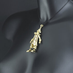 9ct Yellow Gold Gemstone & Ruby Clown Pendant