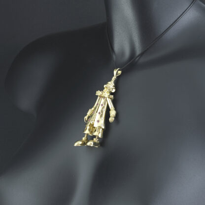 9ct Yellow Gold Gemstone & Ruby Clown Pendant - Image 3