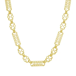 9ct Yellow Gold Stars &#038; Bars Chain 24&#8243; 9.5mm