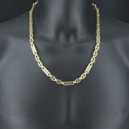 9ct Yellow Gold Stars & Bars Chain 24" 9.5mm - Image 3