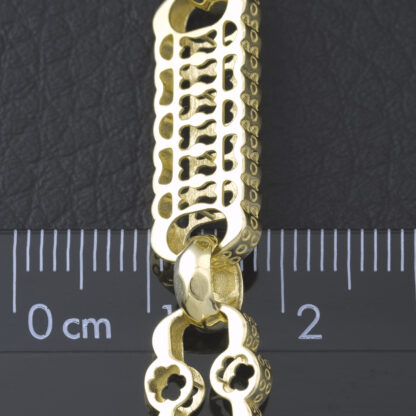 9ct Yellow Gold Stars & Bars Chain 24" 9.5mm - Image 2