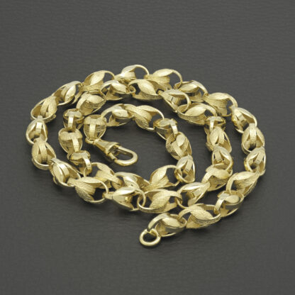 9ct Yellow Gold Tulip Chain 22" 7.5mm - Image 5