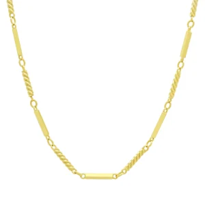 9ct Yellow Gold Fancy Link Chain 15.5&#8243; 2.5mm