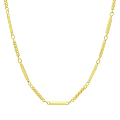 9ct Yellow Gold Fancy Link Chain 15.5" 2.5mm