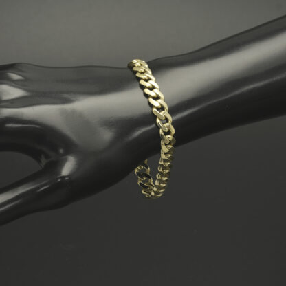 9ct Yellow Gold Cuban Bracelet 7" 7.5mm - Image 3