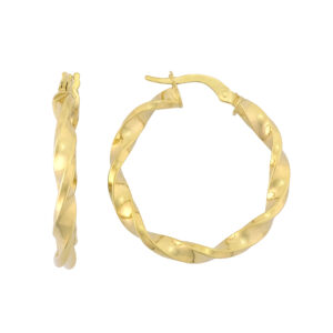 9ct Yellow Gold Twist Hoop Earrings