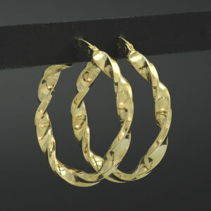 9ct Yellow Gold Twist Hoop Earrings