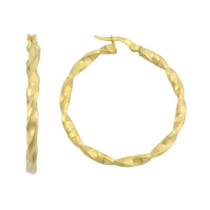 9ct Yellow Gold Twist Hoop Earrings