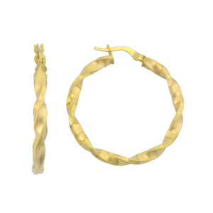 9ct Yellow Gold Twist Hoop Earrings