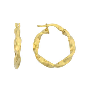 9ct Yellow Gold Twist Hoop Earrings