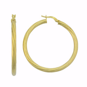 9ct Yellow Gold Twist Hoop Earrings