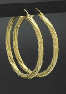 9ct Yellow Gold Twist Hoop Earrings