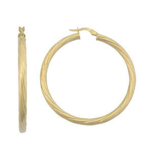 9ct Yellow Gold Twist Hoop Earrings