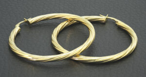 9ct Yellow Gold Twist Hoop Earrings