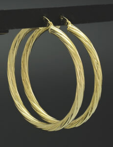 9ct Yellow Gold Twist Hoop Earrings