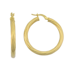 9ct Yellow Gold Twist Hoop Earrings