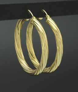 9ct Yellow Gold Twist Hoop Earrings