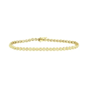 9ct Yellow Gold 0.25ct Diamond Bracelet 7&#8243; 3.5mm