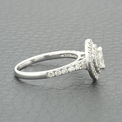 9ct White Gold 0.40ct Diamond Marquise Halo Ring - Image 3