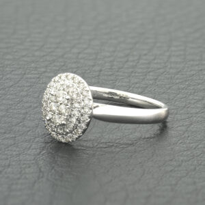 9ct White Gold 0.25ct Diamond Oval Cluster Ring