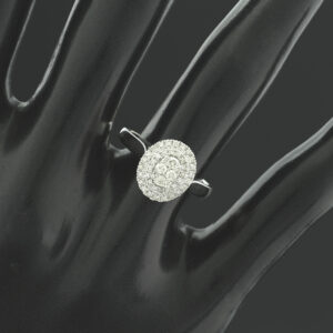 9ct White Gold 0.25ct Diamond Oval Cluster Ring