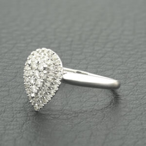 9ct White Gold Pear 0.25ct Diamond Halo Ring