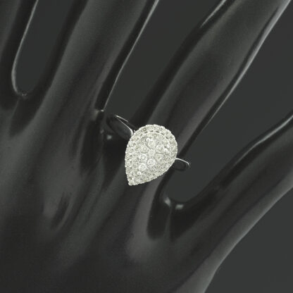 9ct White Gold Pear 0.25ct Diamond Halo Ring - Image 2