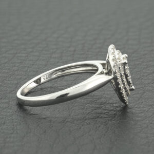 9ct White Gold Pear 0.25ct Diamond Halo Ring