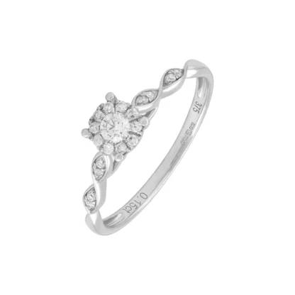 9ct White Gold 0.15ct Diamond Cluster Ring (Copy)