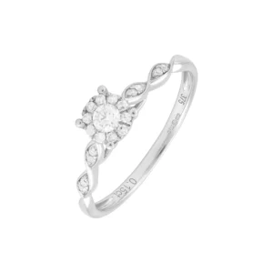 9ct White Gold 0.15ct Diamond Cluster Ring