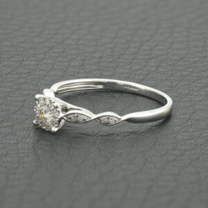 9ct White Gold 0.15ct Diamond Cluster Ring