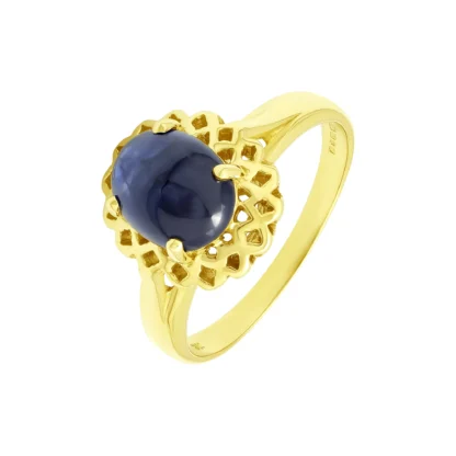 9ct Yellow Gold Blue Sapphire Ring