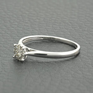 9ct White Gold 0.15ct Diamond Cluster Ring