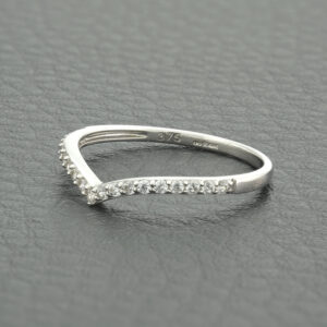 9ct White Gold Diamond Wish Bone Ring