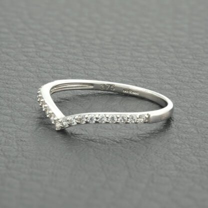 9ct White Gold Diamond Wish Bone Ring - Image 4