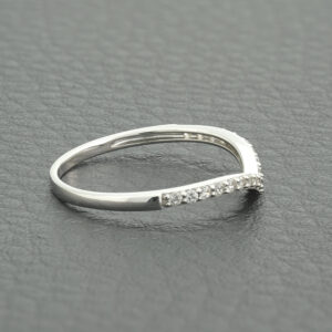 9ct White Gold Diamond Wish Bone Ring