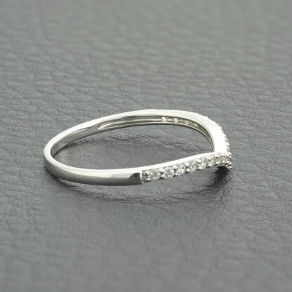 9ct White Gold Diamond Wish Bone Ring - Image 3