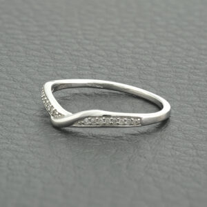 9ct White Gold Wishbone Diamond Ring
