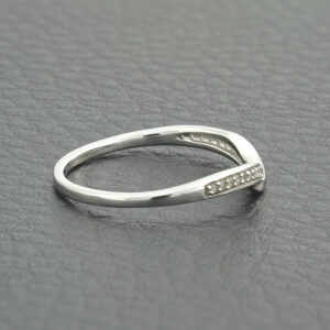 9ct White Gold Wishbone Diamond Ring