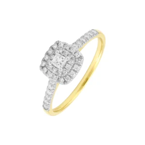 9ct Yellow Gold 0.35ct Diamond Cluster Ring