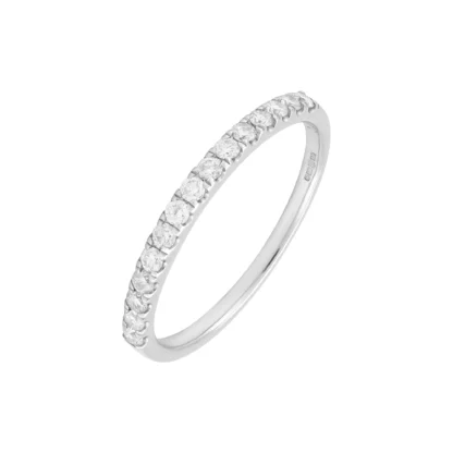 9ct White Gold 0.25ct Diamond Half Eternity Ring