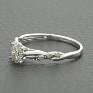 9ct White Gold 0.15ct Diamond Cluster Ring
