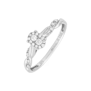 9ct White Gold 0.15ct Diamond Cluster Ring