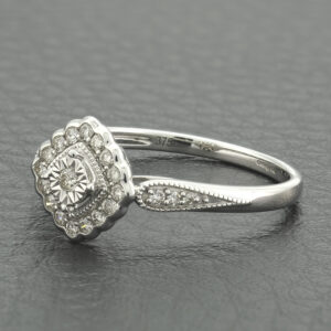 9ct White Gold 0.20ct Diamond Cluster Ring