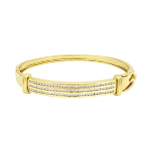 9ct Yellow Gold 1.50ct Champagne Diamond Channel Bangle