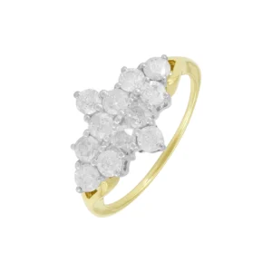 10ct Yellow Gold 1.00ct Diamond Boat Ring