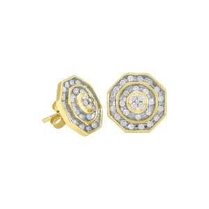 9ct Yellow Gold 0.50ct Diamond Cluster Earrings