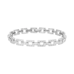 9ct White Gold 0.50ct Diamond Bracelet 7&#8243; 6.5mm