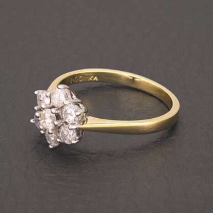 18ct Yellow Gold 1.00ct Diamond Daisy Ring - Image 3