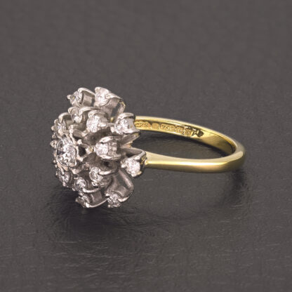 18ct Yellow Gold 0.45ct Diamond Cluster Ring - Image 3